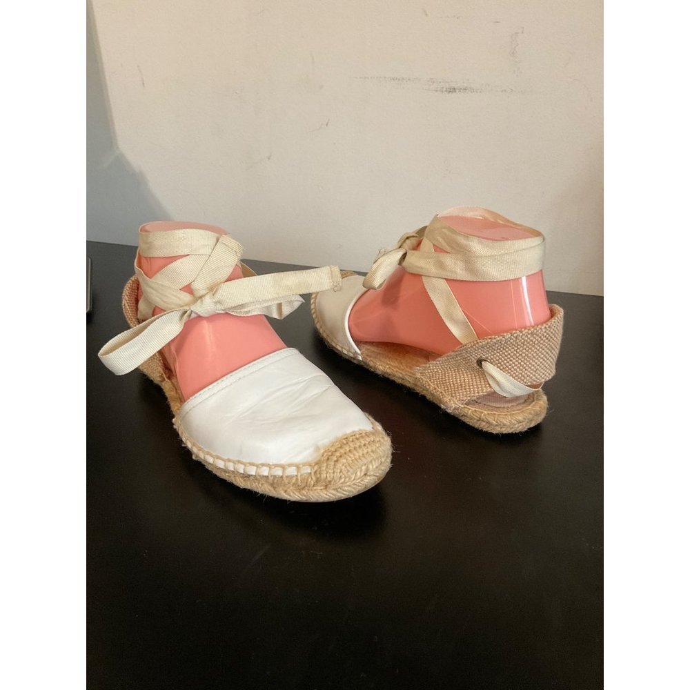 Soludos Pink and Cream Espadrilles